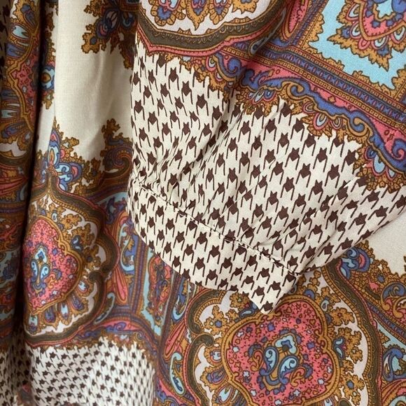 Umgee‎ Boho Houndstooth And Paisley Lace Tunic Top - Picture 2 of 8